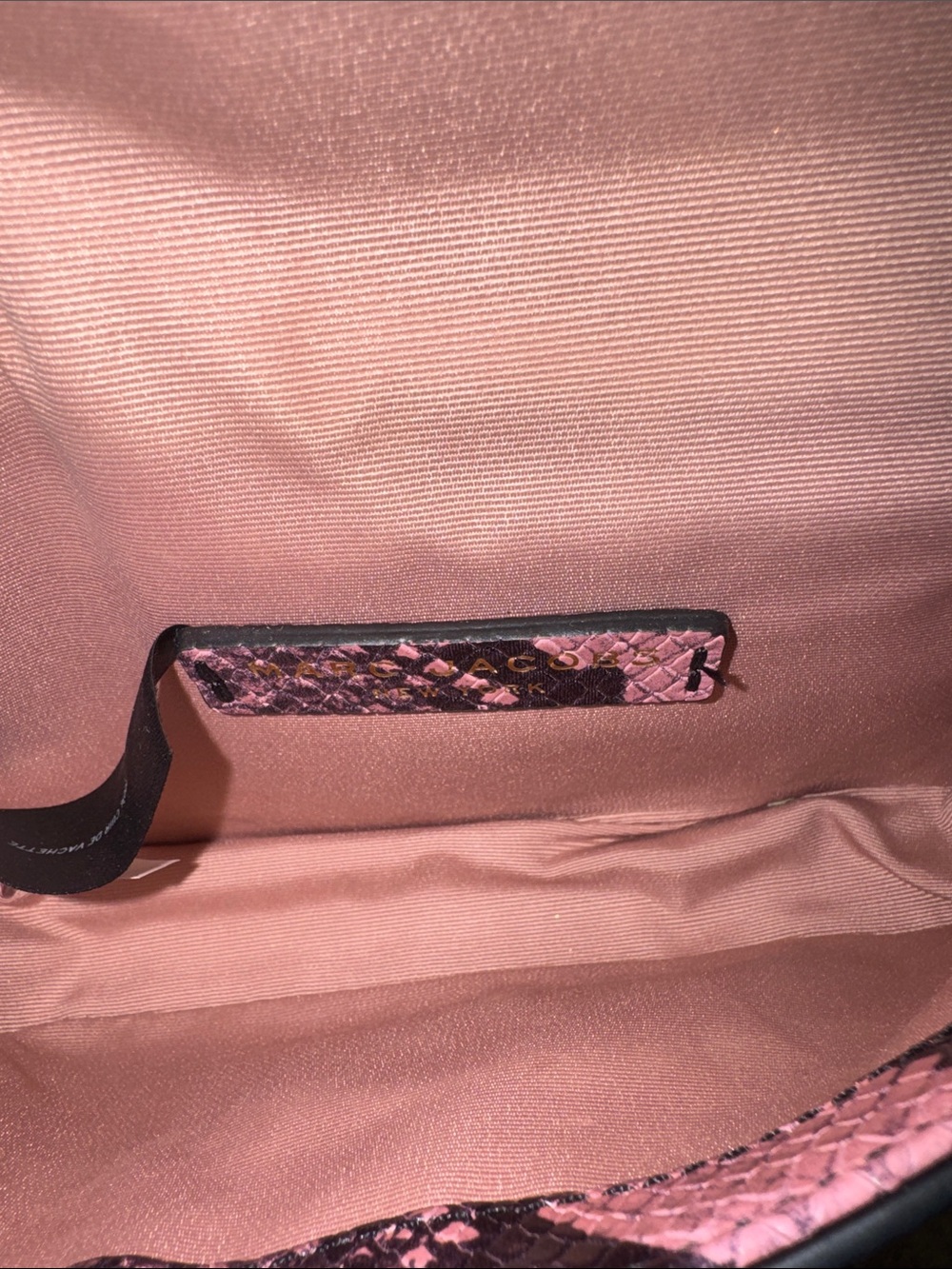 Marc Jacobs Pink and Black Snake-Print Crossbody Bag NWOT - Picture 3 of 6